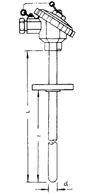 WRP-430固定法蘭裝配式熱(rè)電(diàn)偶安裝圖片