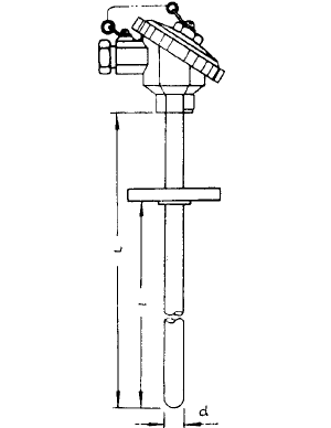 WZP-420固定法蘭防濺裝配式熱(rè)電(diàn)阻安裝圖片